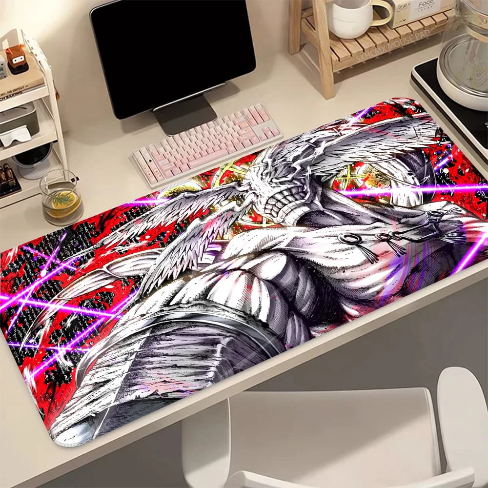 Large Speed 90x40cm Curse Demon Anime Gaming Mouse Pad Non Slip Rubber Stitched Edge Oversized Desk Mat For PC Gamer