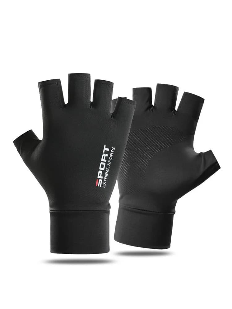 Ice silk summer gloves, anti-slip UV protection for cycling, driving and fishing