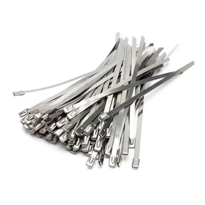 10/20pcs Stainless Steel Metal Cable Ties Tie Zip Wrap Exhaust Heat Straps Induction Pipe 7.9mm Width 100-450mm 304 Material