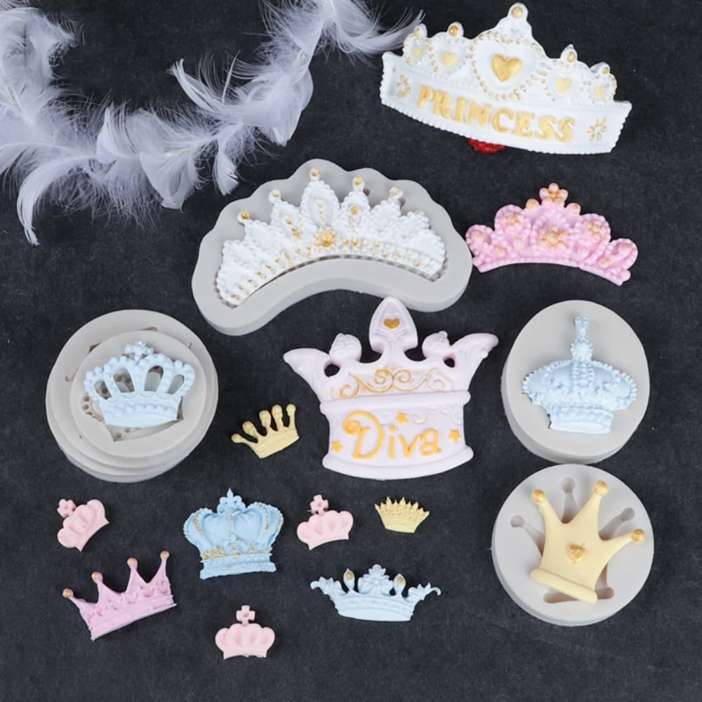 5pcs Crown Silicone Candle Mould DIY King Headwear Clay Resin Mold Handmade Craft Scent Candle Making DIY Handicraft Lover Gifts