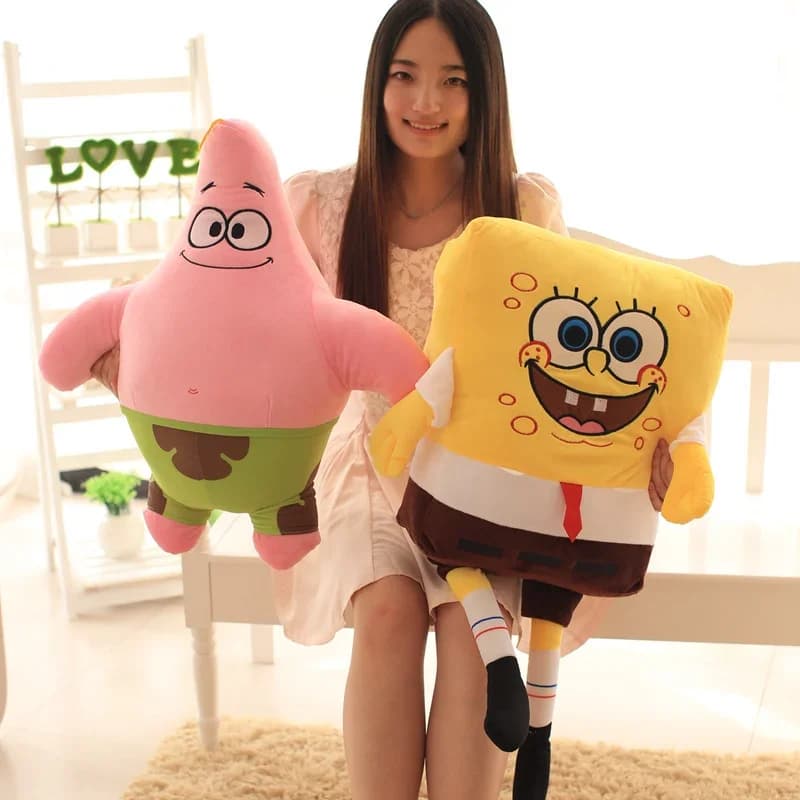 Grande Formato Molto Morbido SpongeBob Patrick Star Peluche Ripiene Anime Peluche Bambola Carina Peluche Cuscino Peluches Regali Ragazza