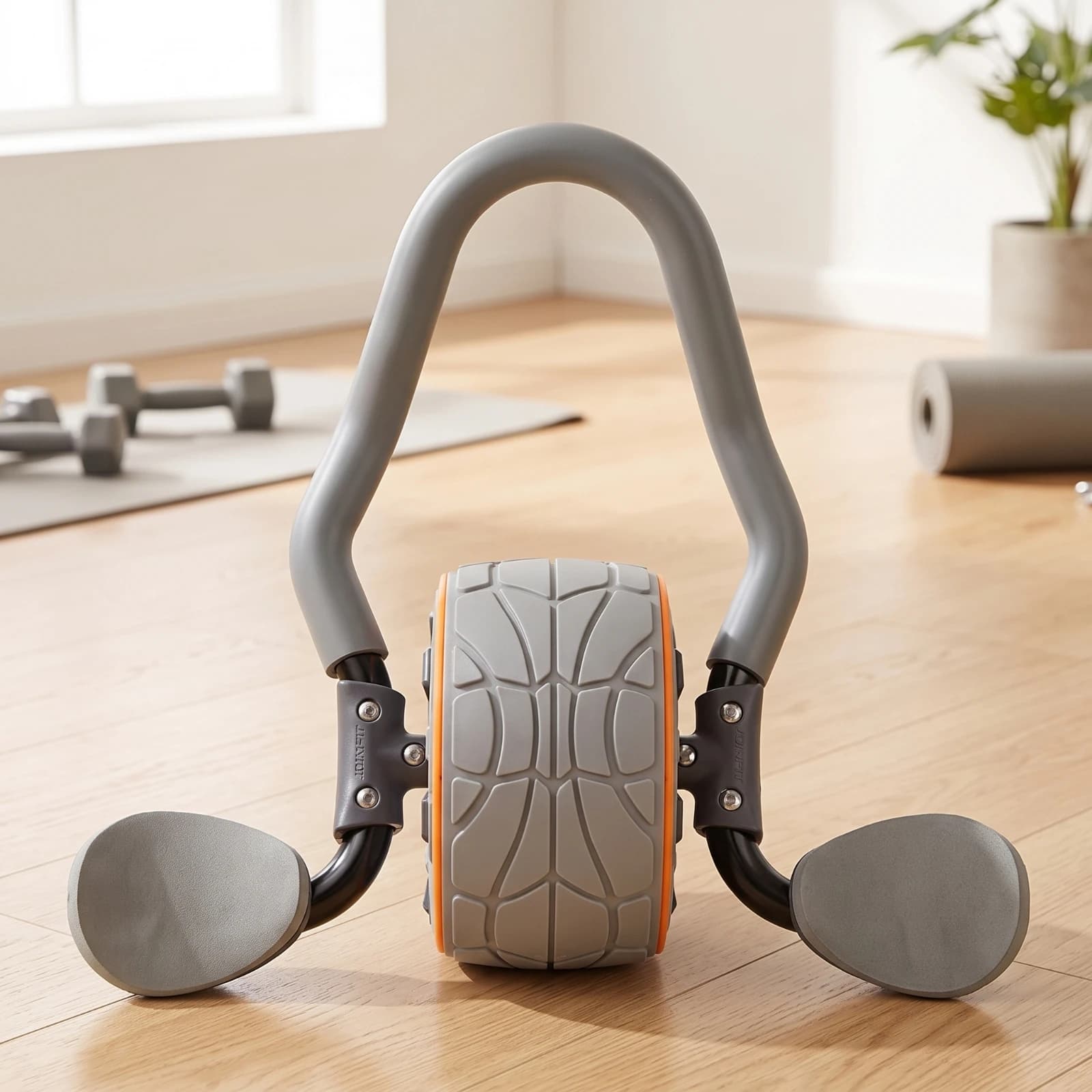 Ab Roller with Armrest Pads Curved Handle Ab Roller Wheel Exercise Equipment Non-Slip Long-Lasting for Fitness Enthusiasts