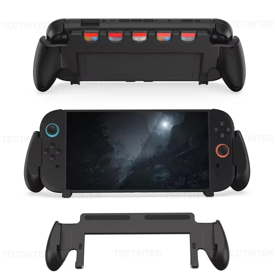 Hand Grip Case For Nintendo Switch 2 With Stand Holder Anti-Slip Protective Case with 5 Game Card Slots for Switch 2 Accessories