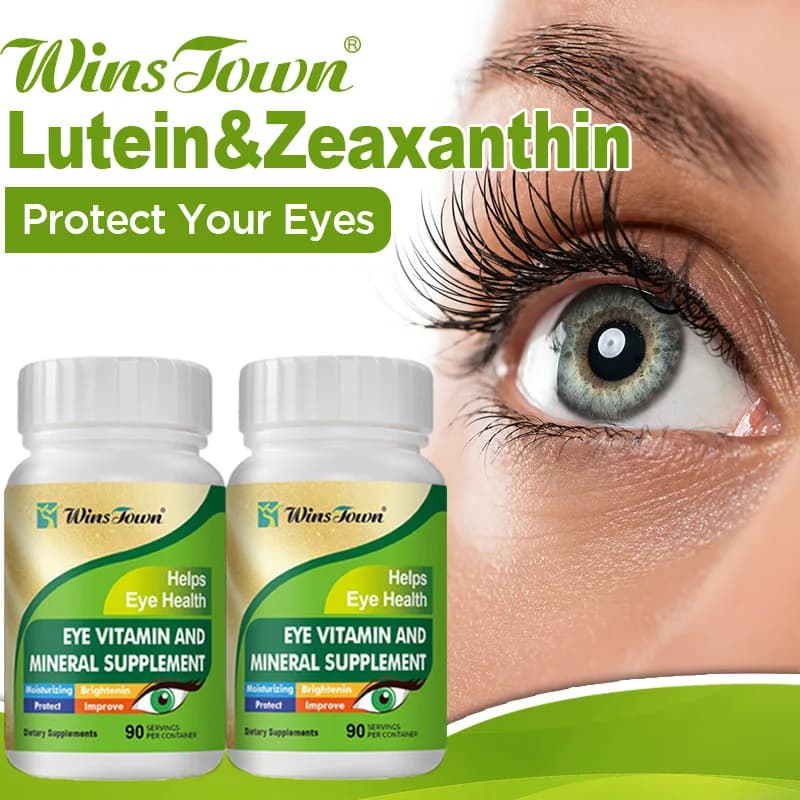 1 bottle of lutein capsules, vitamin supplements and minerals to protect eye health and alleviate visual fatigue