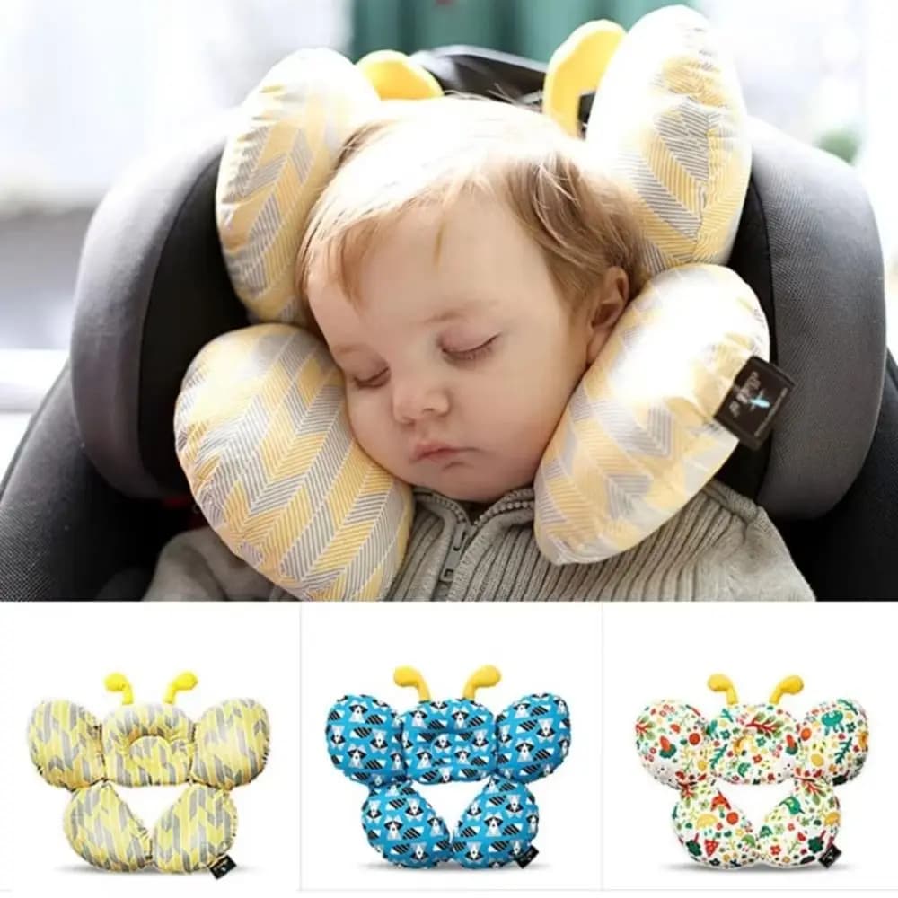 Cuscino per il collo per bambini traspirante, comodo supporto per la testa del seggiolino auto, cuscino protettivo morbido, poggiatesta per allattamento infantile da viaggio