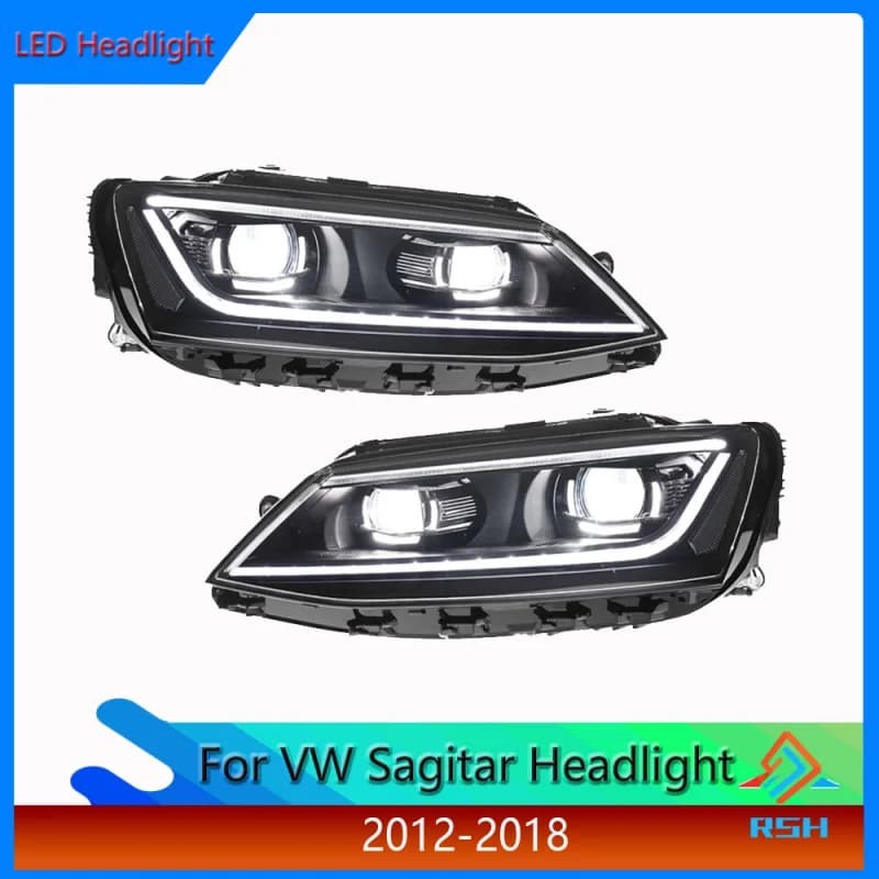 Head Light For Volkswagen Sagitar Jetta Headlight Assembly 2012-2018 Retrofit With Scanning LED Daytime Running Light Front Lamp