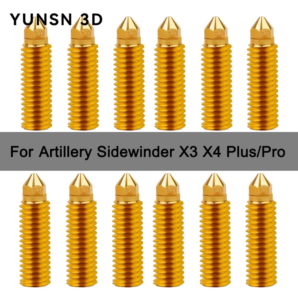 Aggiornamento Vulcano Ugello Per Artiglieria Sidewinder X4 X3 Plus/Pro Hotend Acciaio Duro Ugello In Ottone Parti Della Stampante 3D