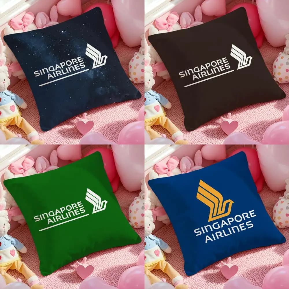 Printed pillow case with Singapore Airlines pattern for living room sofa and bedroom furniture