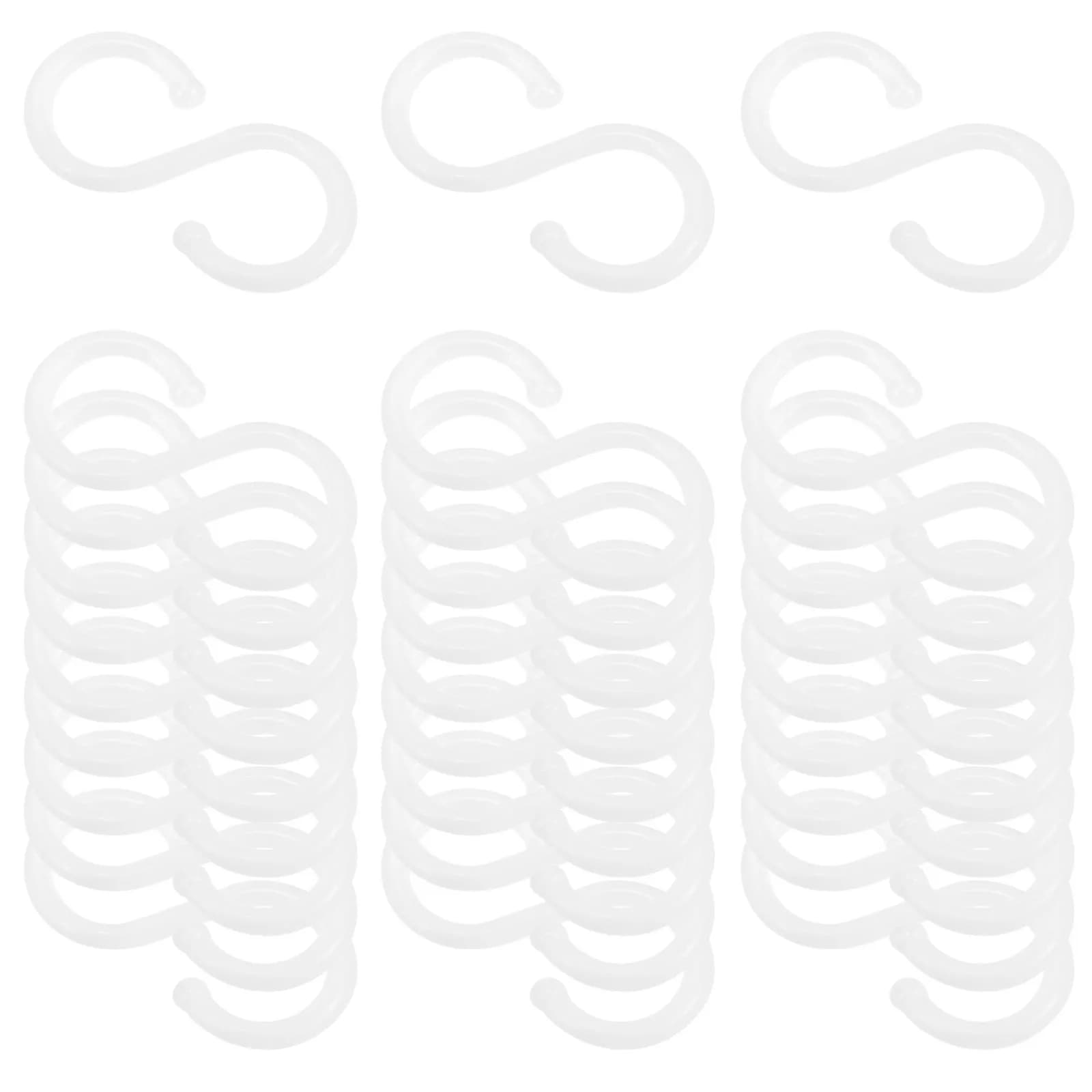 100Pcs S Shape Plastic Hooks Kitchen Closet Organizer Over Door Hangers Towels Clothes Utensils Heavy Duty Storage Rack