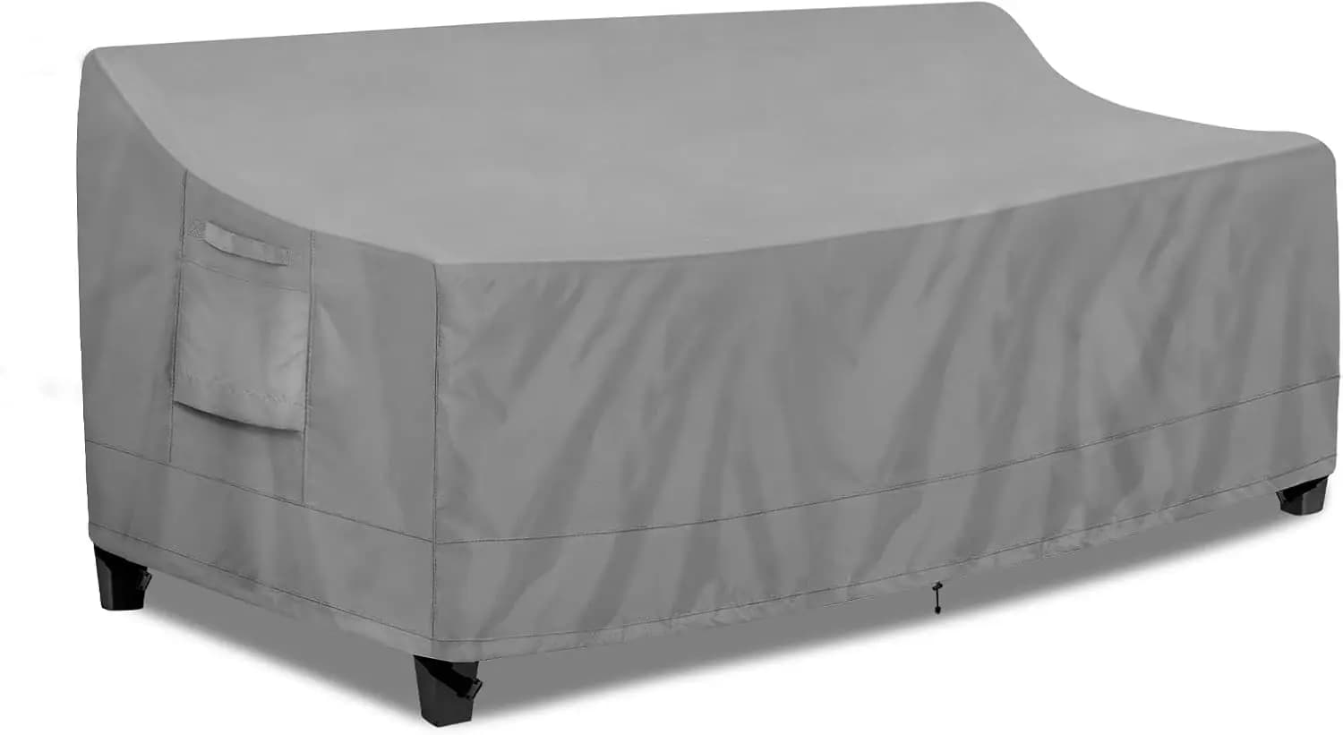 PureFit Outdoor Couch Cover Waterproof Patio Sofa Furniture Covers, 3-Seater Outdoor Cover with Air Vent and Handles, 85W x 35D x 35H Inches, Gray