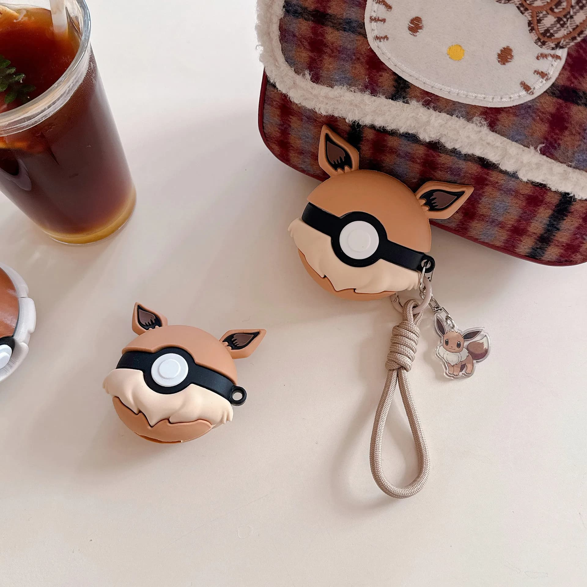 For Airpods Pro 3 Case,Pokemon Ball Eevee Shockproof Silicone Earphone Cover For Airpods Pro 2/Airpods 4 3 2 1 Cover Funda