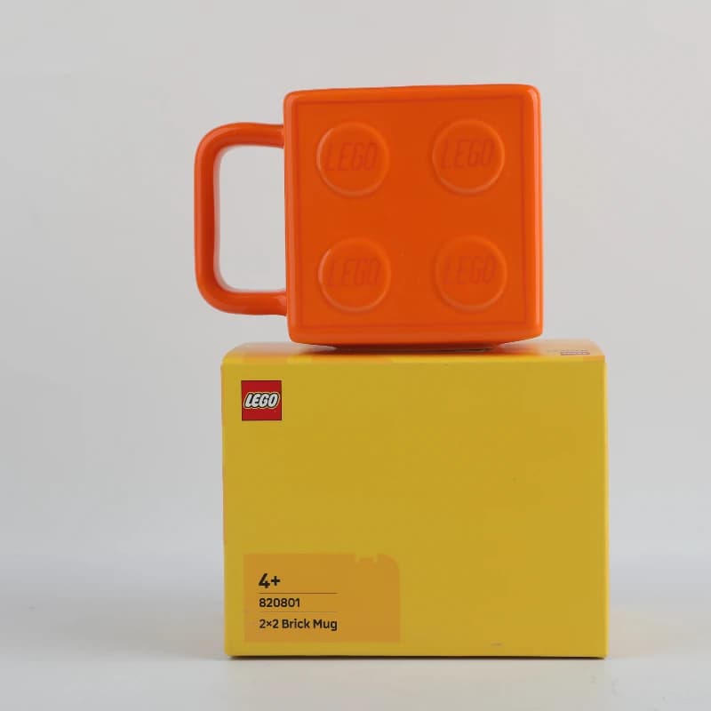 320ml Ceramic Mug 2x2 Red LEGO Brick, Creative Block Shape, Anti-scald Handle, Practical Daily Use for Home Office Life