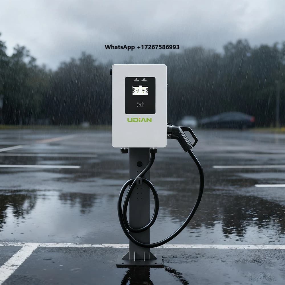 Caricatore per Auto Elettrica DC da 30KW CCS2 Wallbox, Nuovo Modello Bianco e Nero, Stazione di Ricarica Rapida EV a Parete, Interfaccia di Ricarica Standard