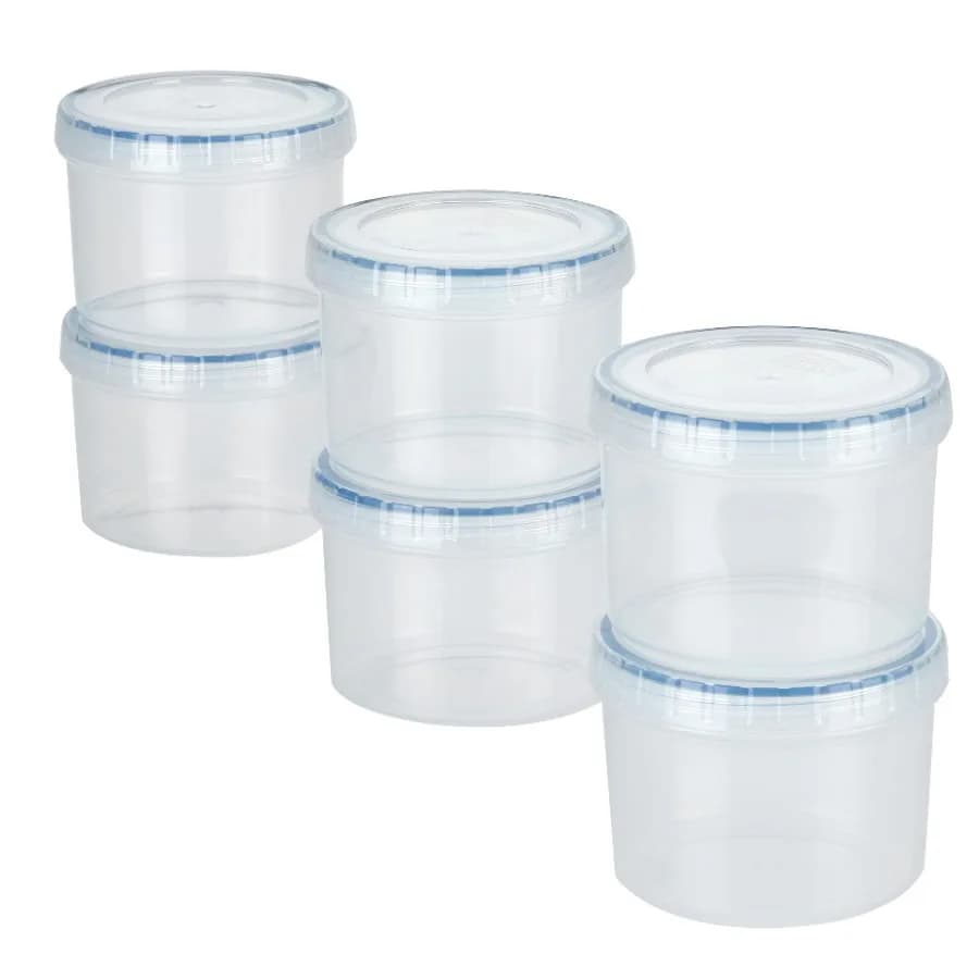Set di 6 Contenitori per Alimenti Easy Essentials Twist da 12 Once, Ideali per Organizzazione della Cucina, Preparazione dei Pasti e Conservazione in Frigorifero