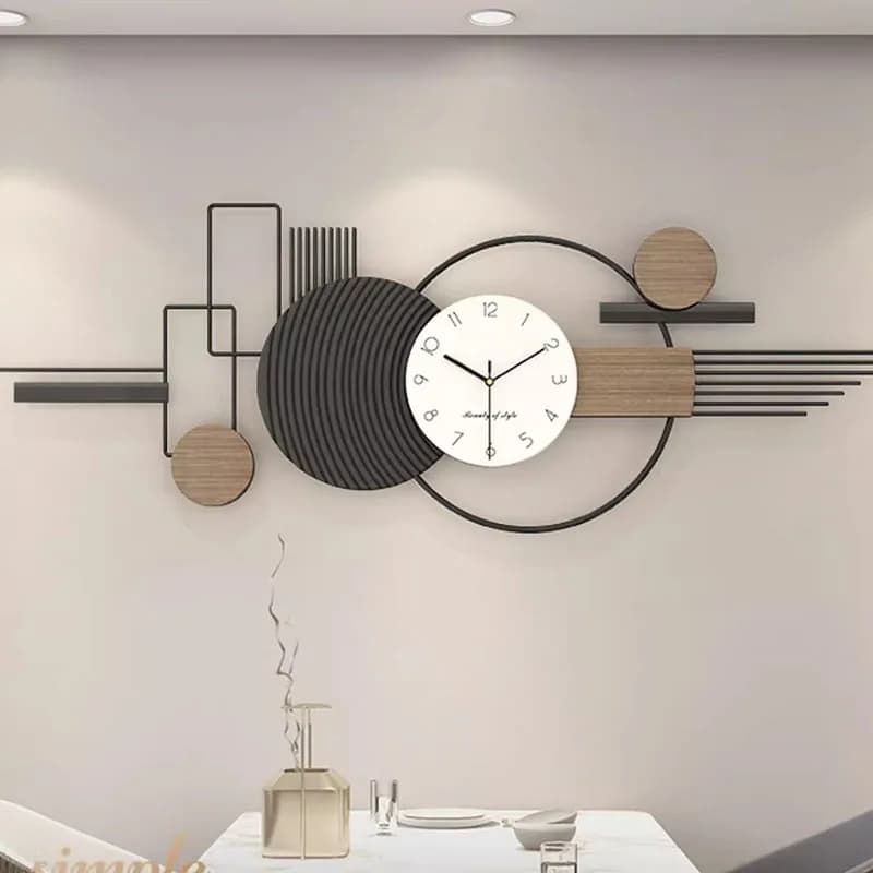 Large Modern Minimalist Wall Clock Luxury Silent Quartz Clock as Dining Room Wall Art Decor Painting for Living Room