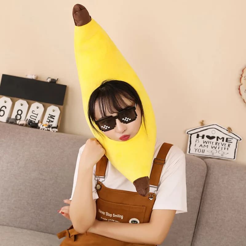 Super Soft Warm Hat Ear Covered Funny Plush Party Crazy Hat Fluffy Banana Caps Halloween Costume Toy Hat Cozy