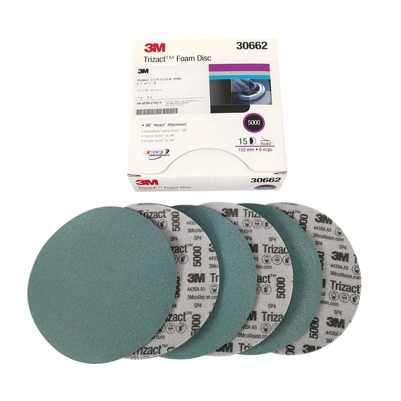 3M 30662 Trizact Schiuma Disco Piramide Carta Vetrata 6 Pollici 152mm Auto Lucidatura Floccaggio Disco Finemente Lucido 5000 Grana Abrasiva