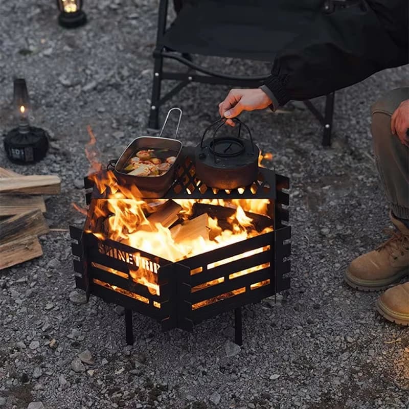 ShineTrip Outdoor camping stove Detachable and foldable carbon steel table resistant to high temperatures and corrosion