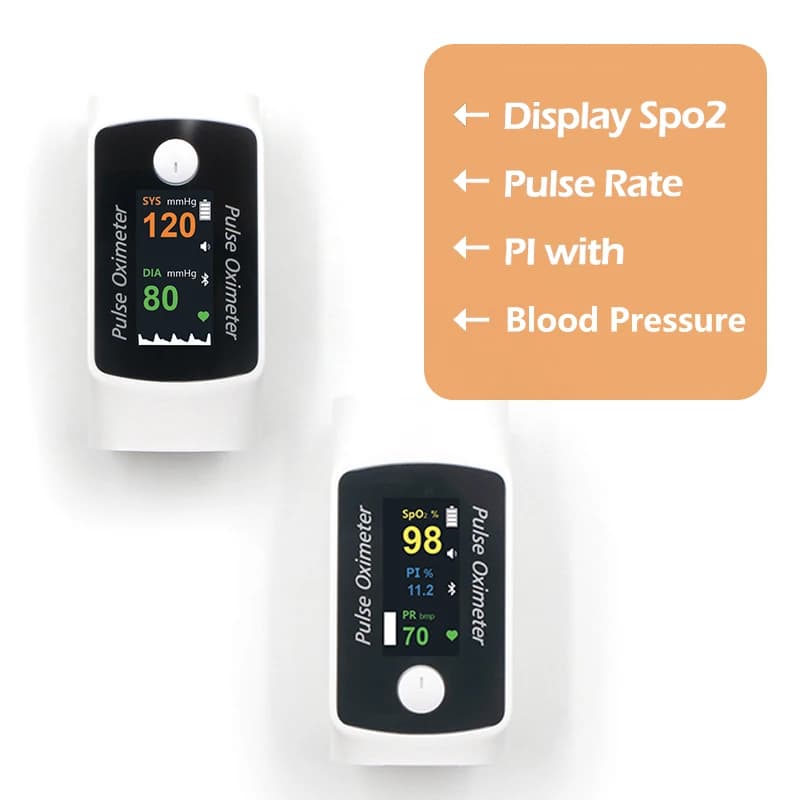 Bluetooh Digital Pulse Oximeter from finger and blood pressure monitor 2 in 1 OLED pressure meter