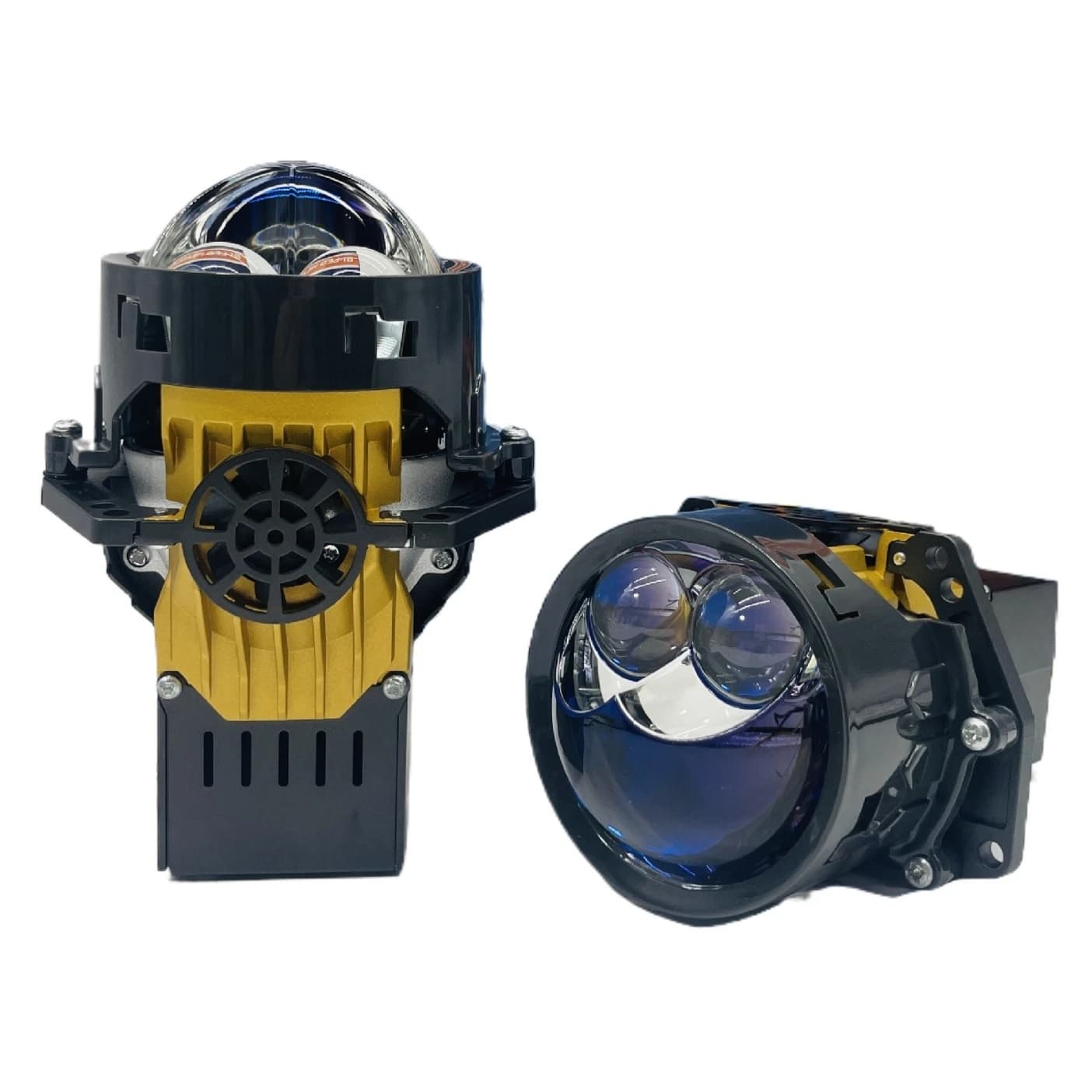 3 Inch Bi-LED Fendinebbia Headlight for Offroad with Halo Ring, Double Fan, Double Laser, Direct Headband, Super Luminous for Auto and Moto