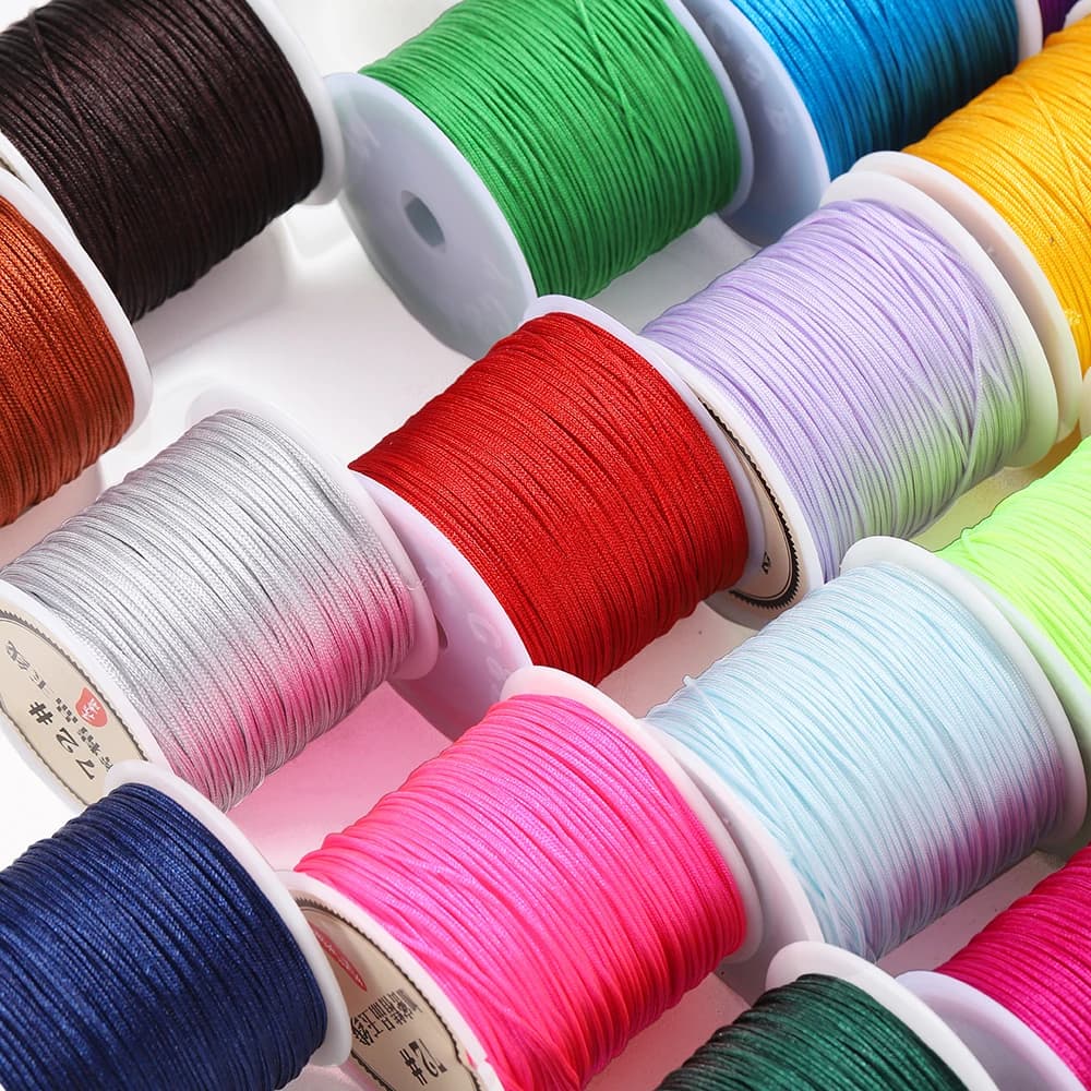 10/50M 0.8 millimetri Filo di Nylon Cavo Nodo Cinese Braccialetto Intrecciato Stringa per FAI DA TE Nappa Che Borda Shamballa Stringa creazione di gioielli 2030