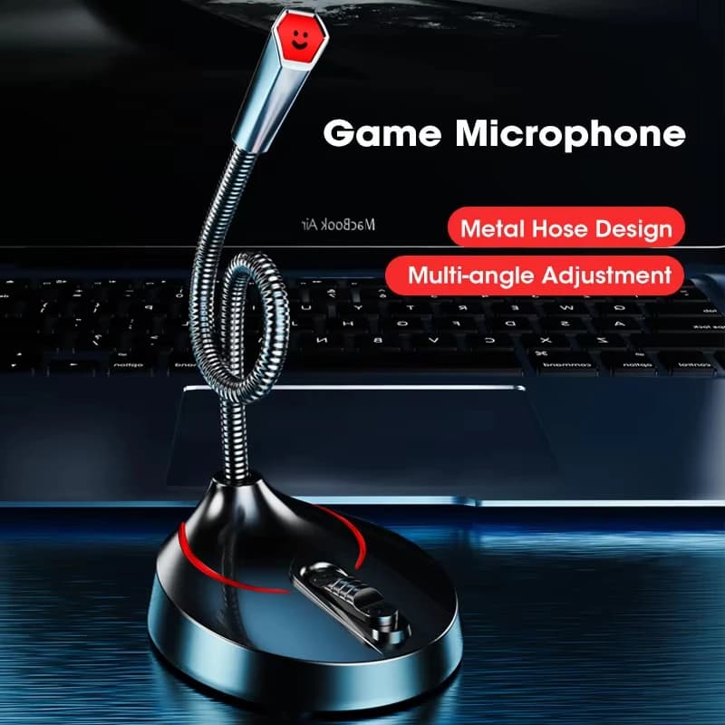 Microfono USB Mini da Studio con Cavo e Jack da 3,5mm per PC, Computer, Laptop, Notebook e Altoparlanti
