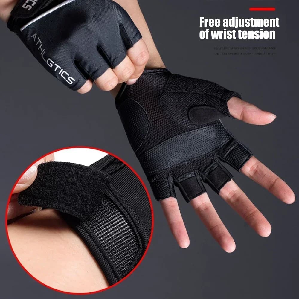 1Pair Breathable Fingerless Cycling Gym Gloves for Men Women, Weight Lifting Training Gloves for Workout, Fitness Activities