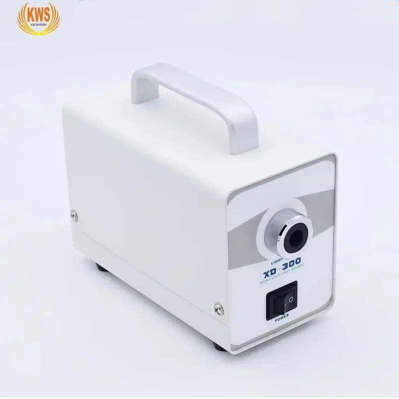 KWS XD-300 50W Microscopio a Fibra Ottica con Sorgente Luminosa Fredda Mini LED ad Alta Potenza, Alimentato Elettricamente in Metallo, Certificato CE