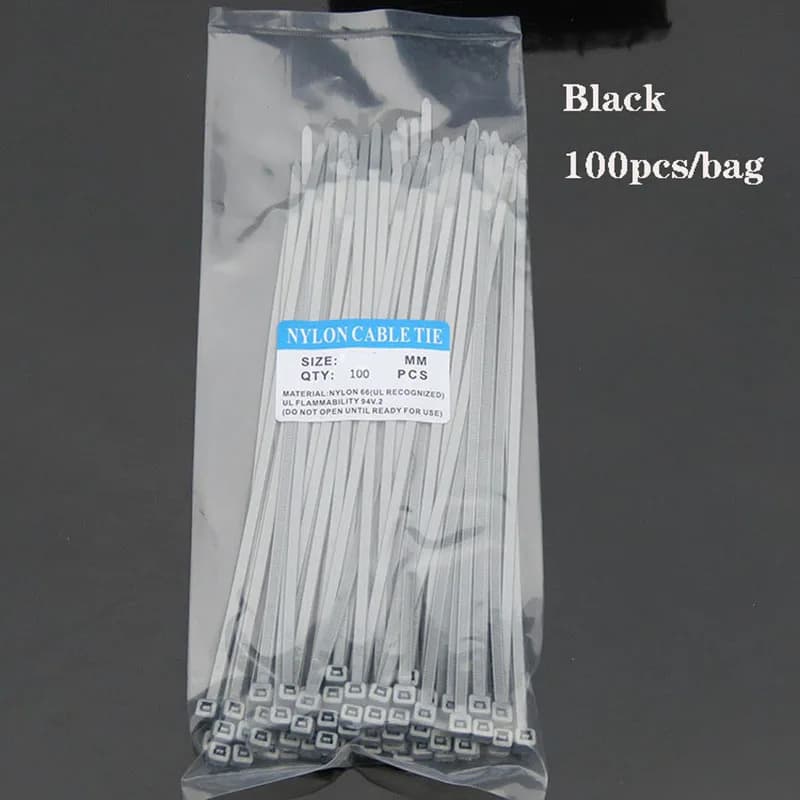 Fascette per cavi colorate 3 * 150mm 100 pezzi Fascette per cavi in plastica Fascette per cavi autobloccanti Elementi di fissaggio per cavi elettrici in nylon PVC