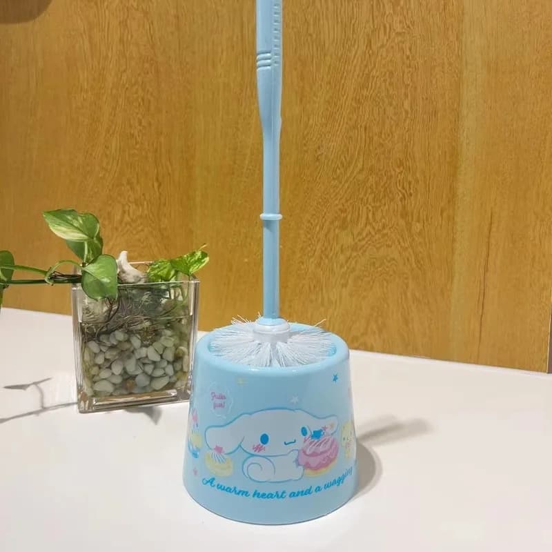 Hello Kitty Toilet Brush Bathroom Cleaning Tool Cute Cartoon Toilet Bowl Brush Set Long Handle Scrubber Wall Mounted Home WC Cle