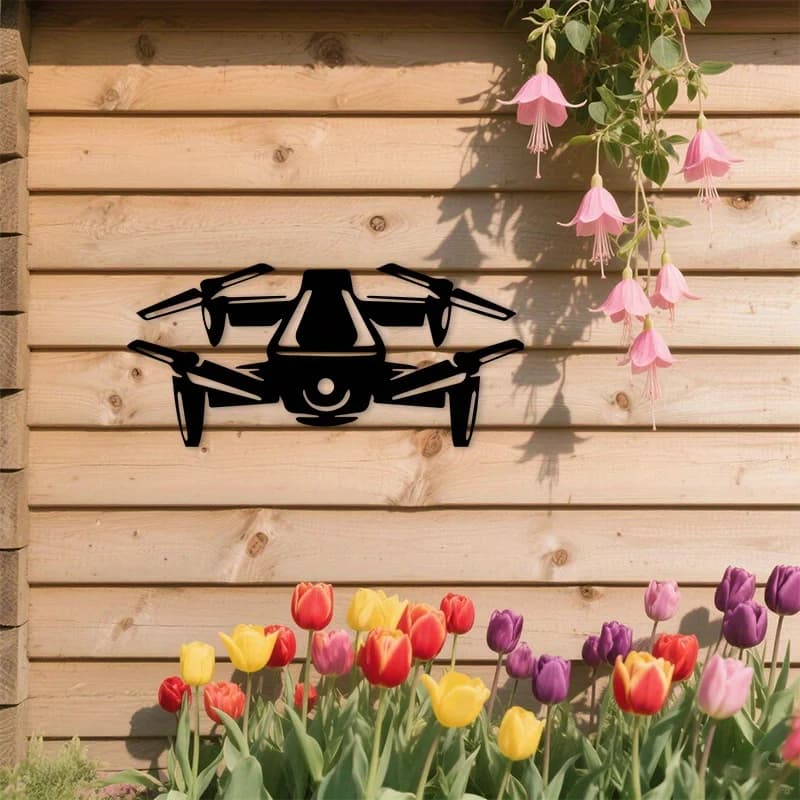Modern Drone Silhouette Aluminum Wall Art 12x16 Waterproof Durable Decor for Living Room Man Cave Office Tech Enthusiast