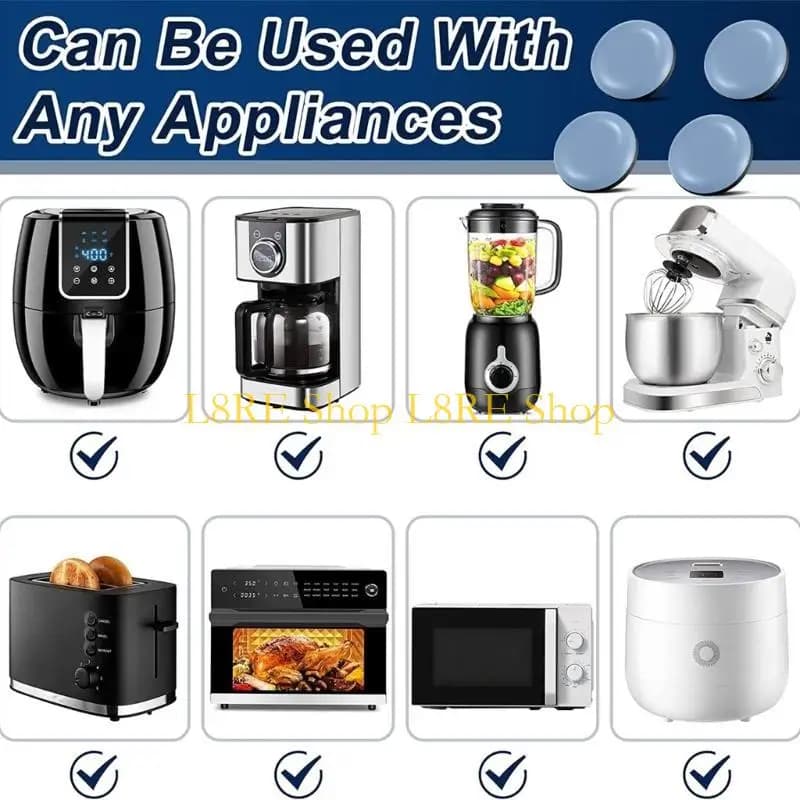 L8RE Pack of 20 self-adhesive sliders for small kitchen appliances Reusable sliding cushions for