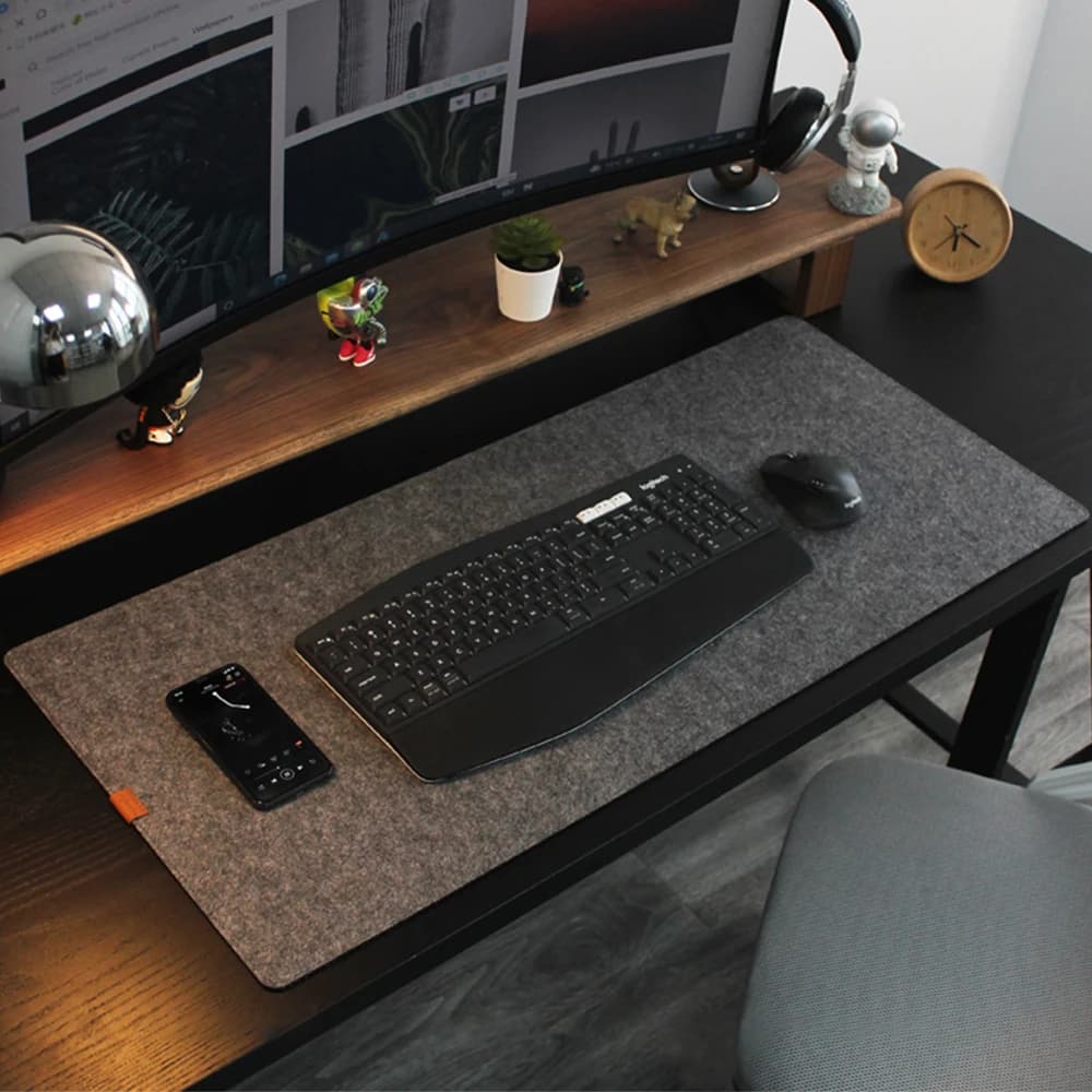 Tappetino per mouse in feltro di lana di grandi dimensioni, protezione per scrivania da ufficio, tappetino per computer, tappetino per laptop, tappetino antiscivolo per tastiera, accessori da gaming