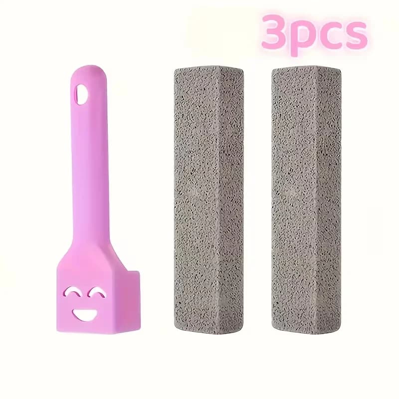 3pcs Pumice Stone Toilet Brushes - Reusable Non-Electric Scrubber for Bathroom, Pool, Living Room, Bedroom & Outdoor Use | Porta