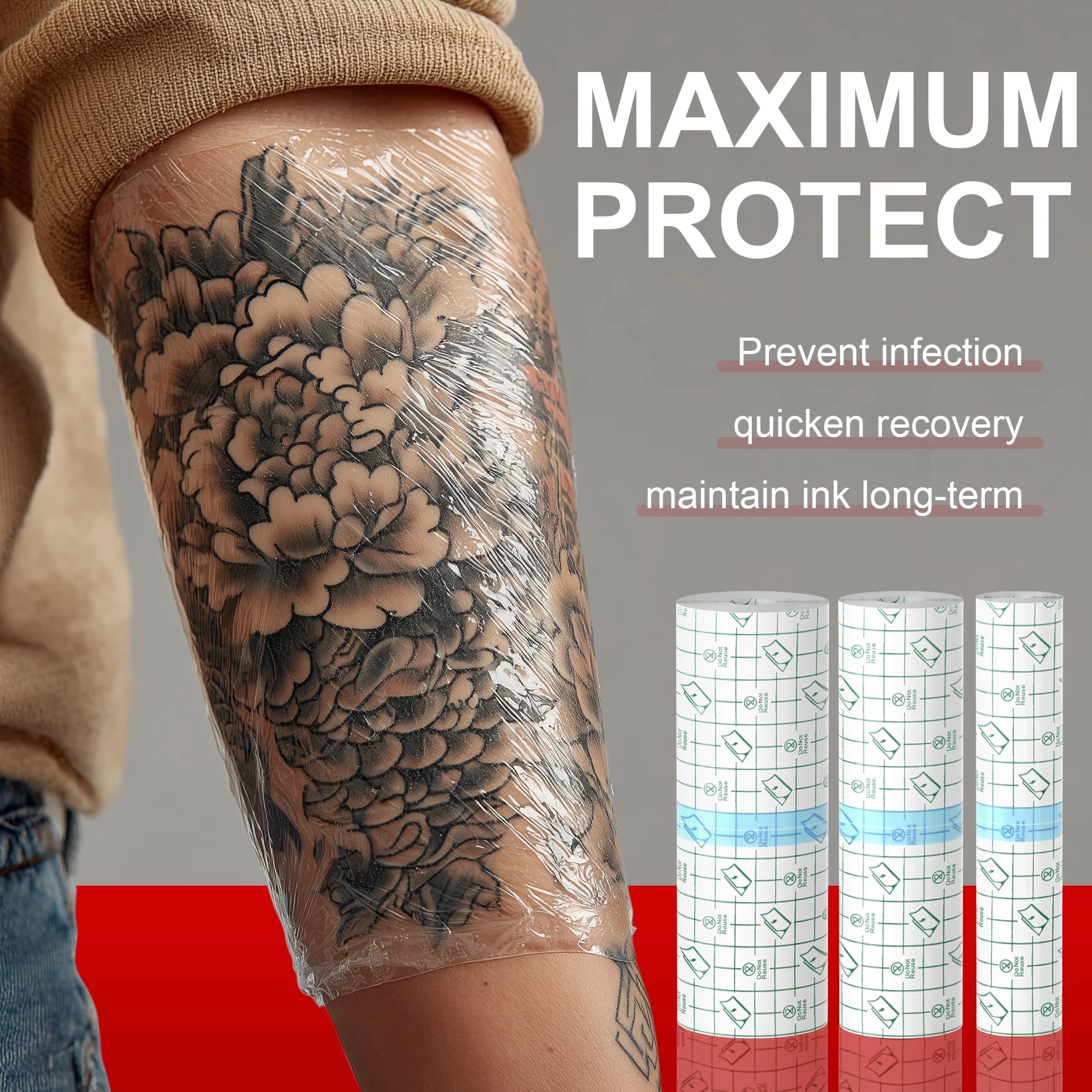 2/5/10M Tattoo Aftercare Fasciatura impermeabile Rotolo PU Nastro trasparente impermeabile Proteggi la pelle dai infezioni secondarie