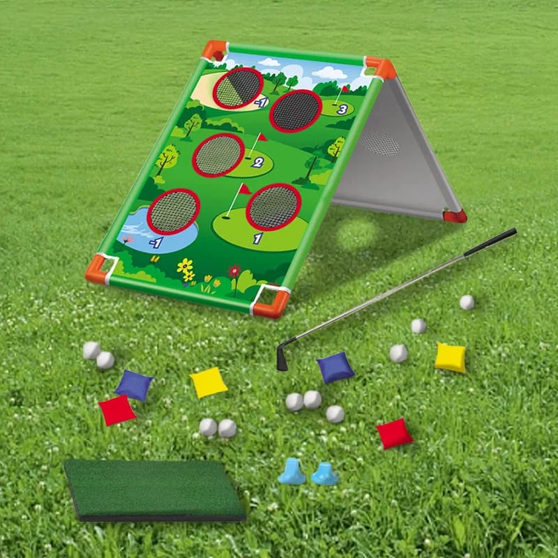 Gioco di golf all'aperto 2 in 1 Set da tavolo con sacchi di fagioli Giocattoli interattivi per più persone per bambini per attività natalizie di feste di carnevale