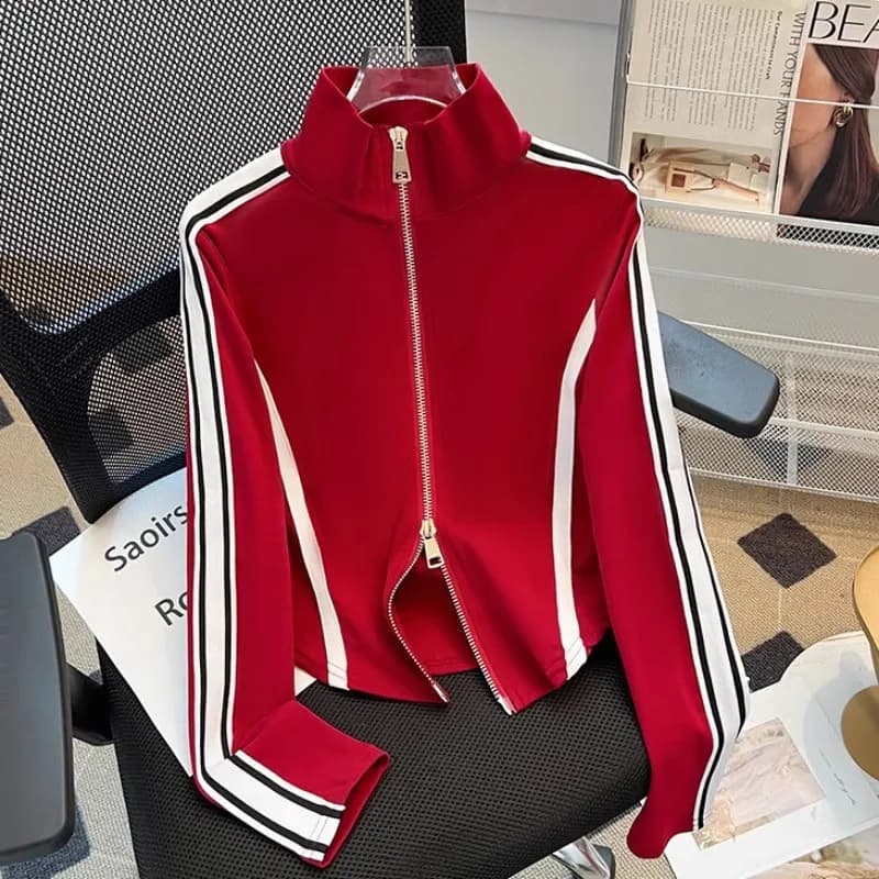 Women's Short Cardigan with Double Hinge for Autumn