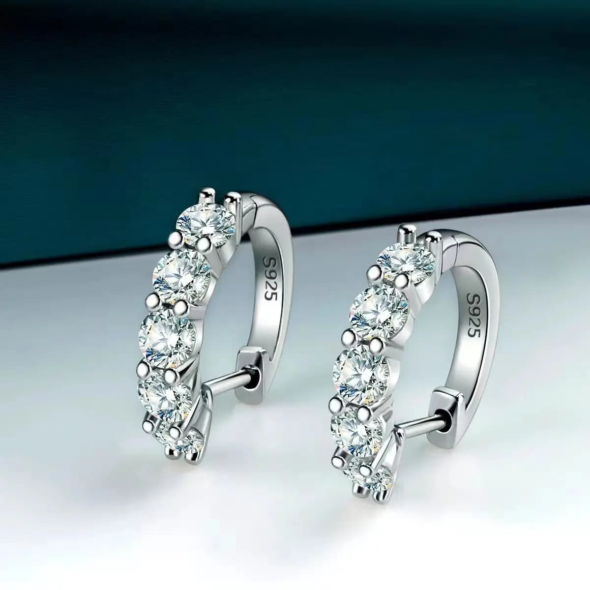 925 Sterling Silver Earrings with 1 CT Total Moissanite Exquisite Jewelry Gift for Weddings & Parties, Sparkling Classic Style