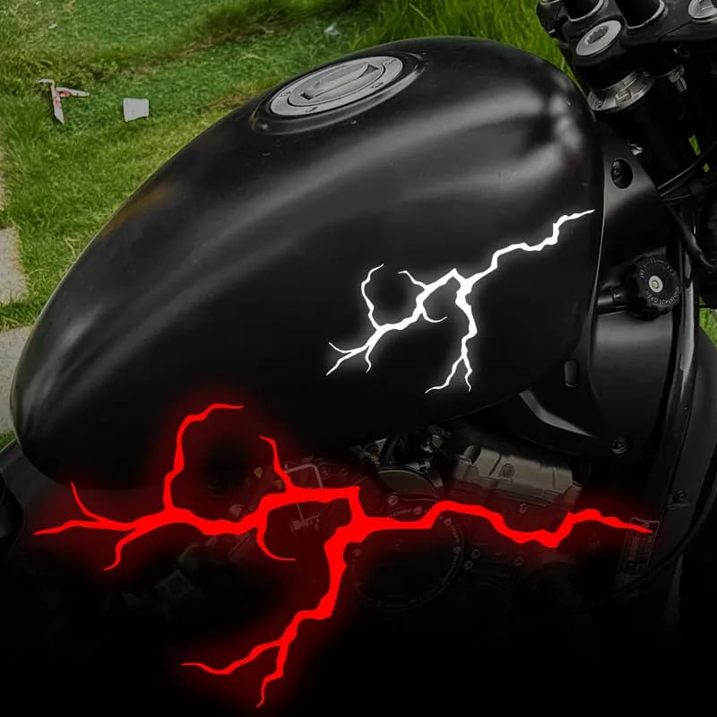1pc Lightning Reflective Vinyl Stickers Waterproof Safe Driving Decor for Motorcycle Scooter Helmet Fuel Tank DIY