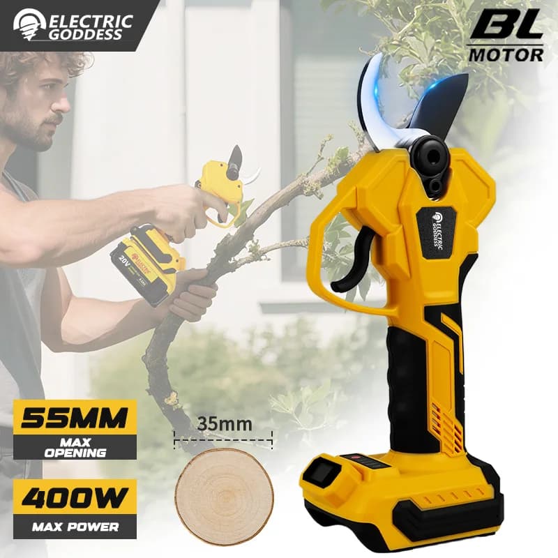 55 mm brushless electric pruning shears for Dewalt 20V Wireless battery Bonsai fruit tree Powering Copper Cutter Electric scissors