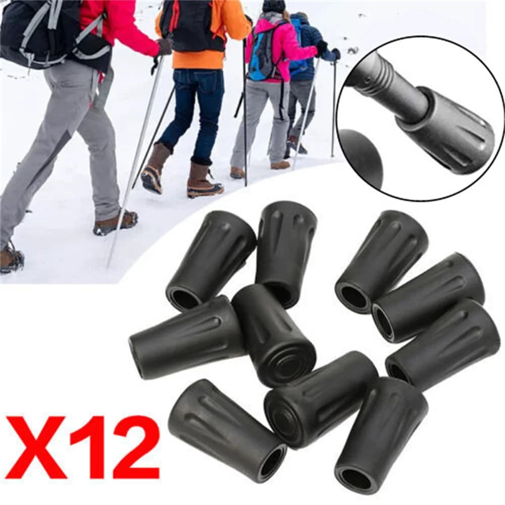 12 spare parts rubber reinforced cap terminal hammer stick by Trekking stick by Trekking stick protection Cap outdoor field accessories