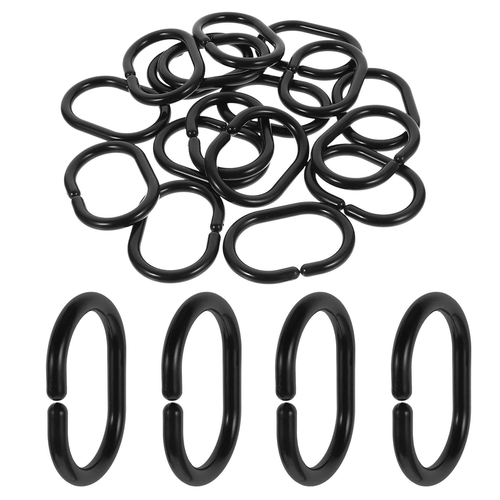 20 pezzi ganci per tende da doccia in plastica nera anelli chiusura a scatto anelli per appendere tende facili da installare per tende da doccia e tendaggi