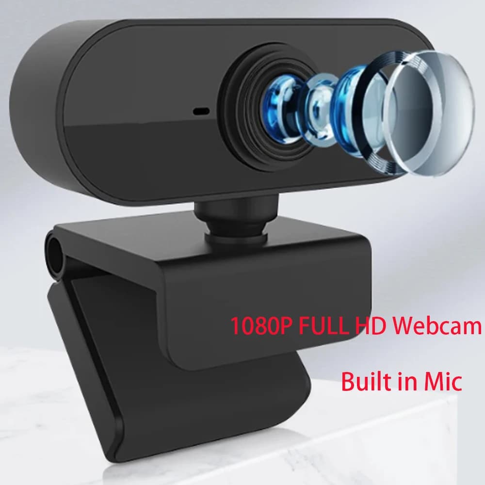 Fotocamera online Webcam 1080P Microfono incorporato Fotocamera ad alta definizione Fotocamera per conferenze portatile senza driver Fotocamera USB