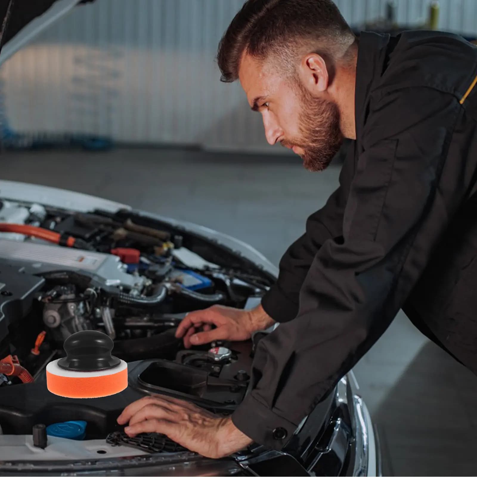 Set di applicatori per cera auto, spugne per lucidatura manuale con manico per uso fai-da-te e professionale