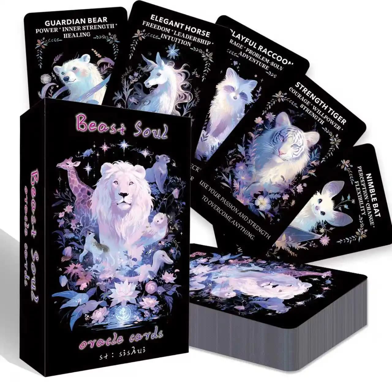 Carte Oracolo degli Animali Spirituali, Carte Oracolo per Principianti, Carte Oracolo degli Animali per Guida Intuitiva e Connessione Spirituale, Sum