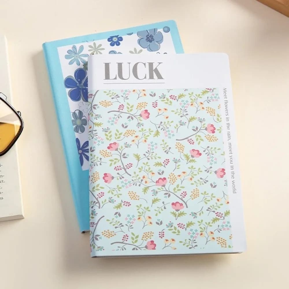 Cute Floral Flower Notebook PU Leather Thickened Office Journal Diary Notepad Wear-resistant Portable Class lined NoteBook