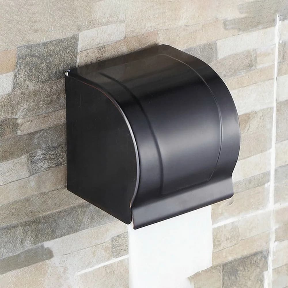 Accessori da bagno Porta rotolo di carta igienica a parete in ottone lucidato a olio nero aba302