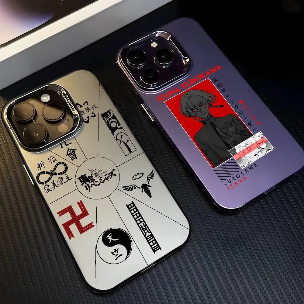 Anime Tokyo R-Revengers Cassa Del Telefono Per iPhone 17 16 15 14 13 12 11 Pro Max Air multicolore Opaco Laser Metallico Aurora Funda