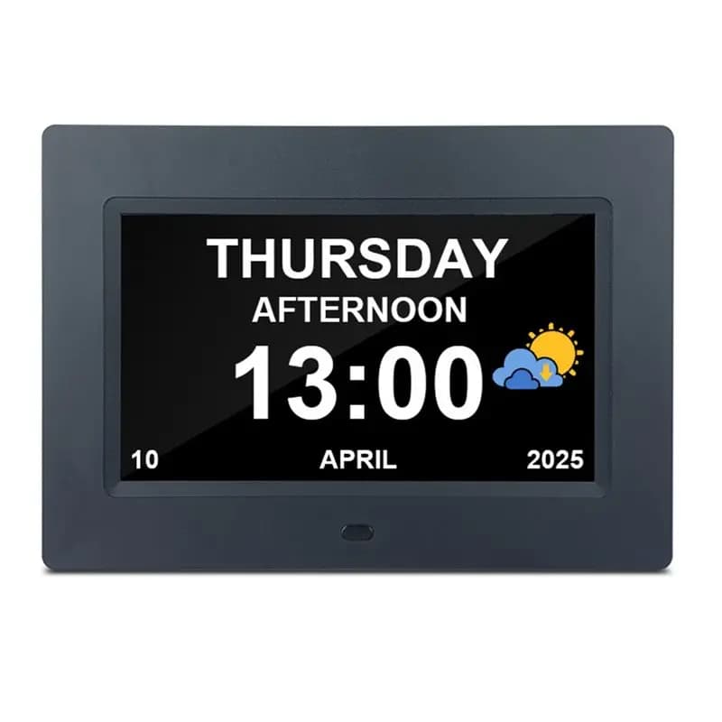 AA08-Electronic Clock HD Digital Photo Frame Alarm Clock Standalone Advertising Machine EU Plug