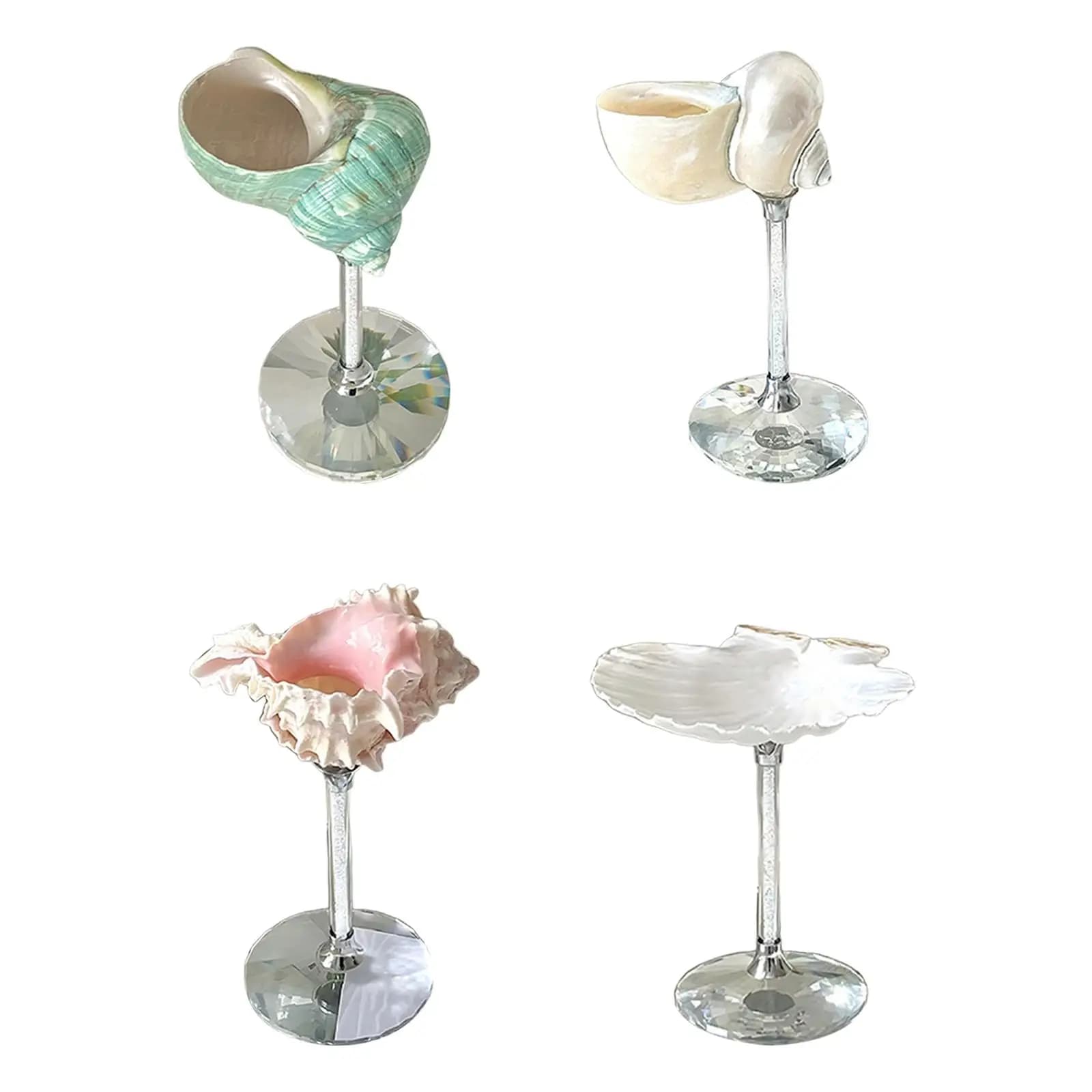 Glass Wine Goblet in Seashell Shape Unique Birthday Gift Stemware Cup for Bar Celebration and Wedding Decor